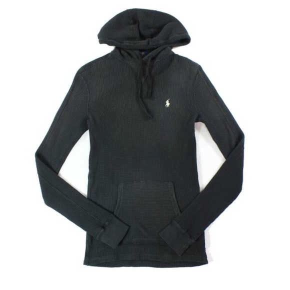 polo waffle knit hoodie